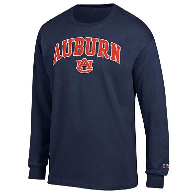 Men's�Champion Navy Auburn Tigers Arch Over Logo Long Sleeve T-Shirt