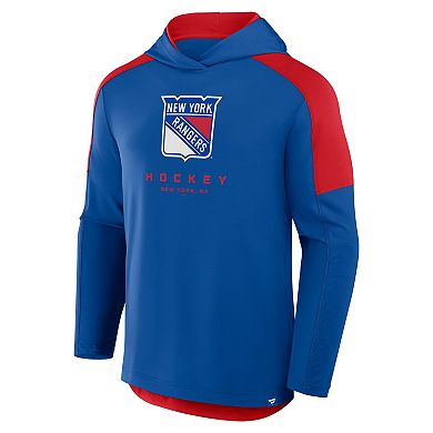 Men's Fanatics Blue New York Rangers Meta Game Transitional Pullover Hoodie