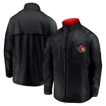 Men's Fanatics Black Ottawa Senators Authentic Pro Locker Room Rink Raglan Full-Zip Jacket