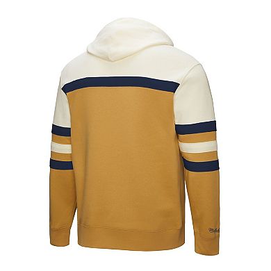 Men's Mitchell & Ness Gold/Cream Columbus Blue Jackets Head Coach Pullover Hoodie