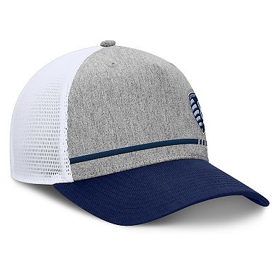 Men's Fanatics Heather Gray Sporting Kansas City Low Block Trucker Adjustable Hat