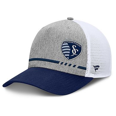Men's Fanatics Heather Gray Sporting Kansas City Low Block Trucker Adjustable Hat