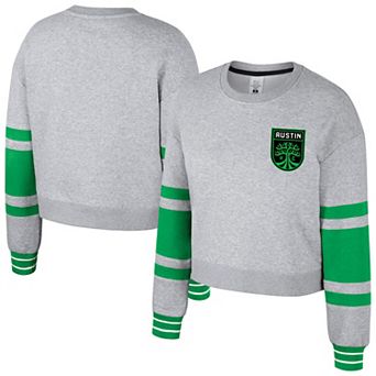 Women's Stadium Essentials Heather Gray Austin FC Scrimmage Cropped Pullover Sweatshirt