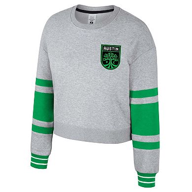 Women's Stadium Essentials Heather Gray Austin FC Scrimmage Cropped Pullover Sweatshirt