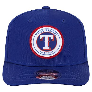 Men's New Era Royal Texas Rangers Circle Patch 9SEVENTY Stretch-Snap Hat