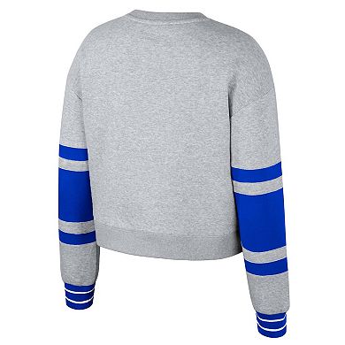 Women's Stadium Essentials Heather Gray Seattle Sounders FC Scrimmage Cropped Pullover Sweatshirt