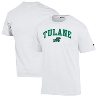 Men's Champion White Tulane Green Wave Arch Over Logo T-Shirt