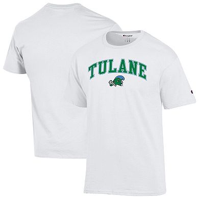 Men's Champion White Tulane Green Wave Arch Over Logo T-Shirt