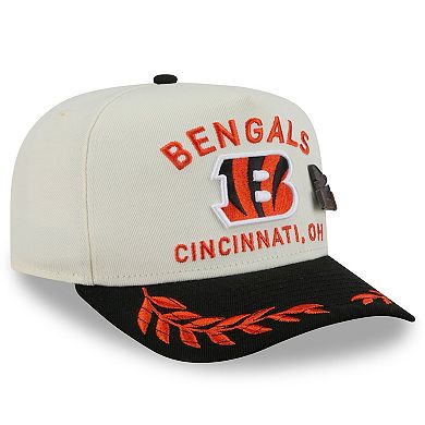 Men's New Era Cream/Black Cincinnati Bengals 2025 NFL Draft A-Frame 59FIFTY Fitted Hat