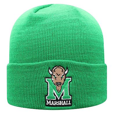 Men's Top of the World Kelly Green Marshall Thundering Herd Logo Cuffed Knit Hat