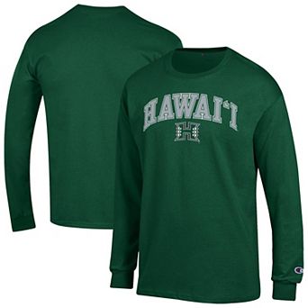 Men's Champion Green Hawaii Rainbow Warriors Arch Over Logo Long Sleeve T-Shirt