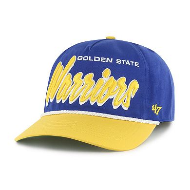 Men's '47 Royal/Gold Golden State Warriors Dropshadow Rope Hitch Adjustable Hat
