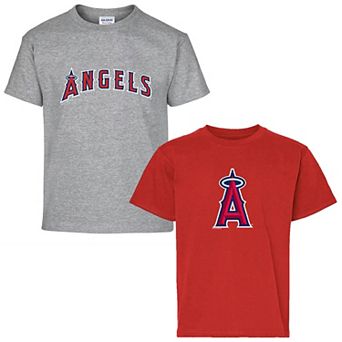 Youth Soft as a Grape Red/Gray Los Angeles Angels Two-Pack T-Shirt Set