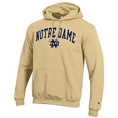 Men's Champion Gold Notre Dame Fighting Irish Arched Logo Fleece Pullover Hoodie