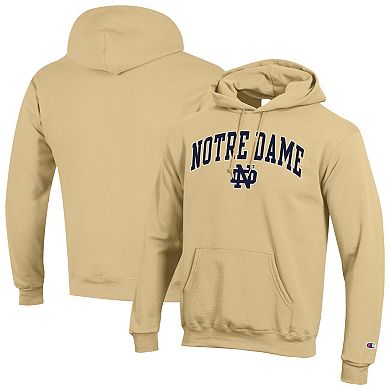 Men's Champion Gold Notre Dame Fighting Irish Arched Logo Fleece Pullover Hoodie