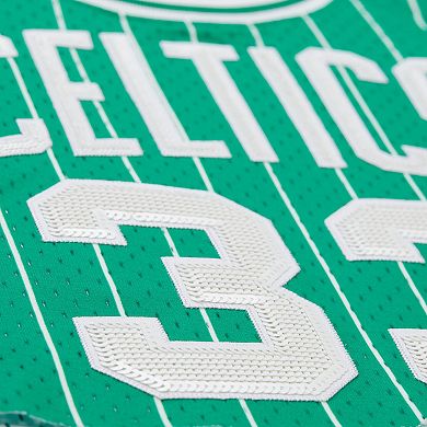 Women's Mitchell & Ness x DANNIJO Larry Bird Kelly Green Boston Celtics Fashion Cropped Basketball Jersey