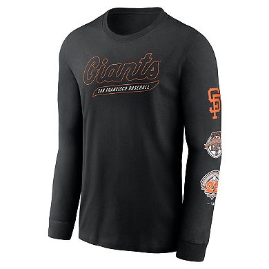 Men's Nike Black San Francisco Giants Cooperstown Collection Knockout Long Sleeve T-Shirt