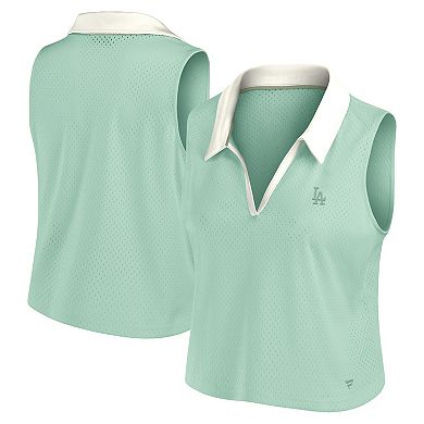 Women's Fanatics Mint Los Angeles Dodgers Studio Wellness V-Neck Tank Top