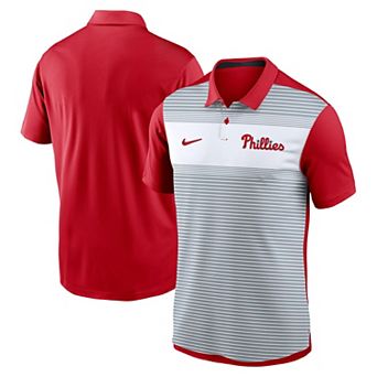 Men's Nike White/Red Philadelphia Phillies Vapor Striped Performance Polo