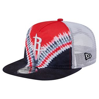 Men's New Era Black/Red Houston Rockets Throwback Dye Golfer Snapback Hat
