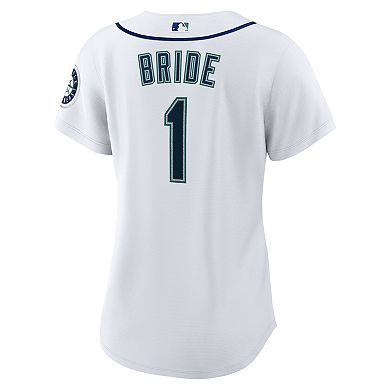 Women's Nike White Seattle Mariners #1 Bride Home Replica Jersey