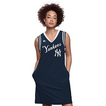 Women's Starter Navy New York Yankees Fast Track Sneaker V-Neck Dress