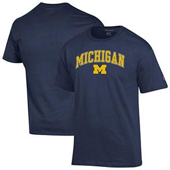 Men's Champion Navy Michigan Wolverines Arch Over Logo T-Shirt