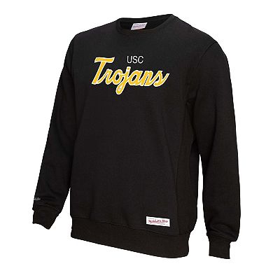 Men's Mitchell & Ness Black USC Trojans Elite Script Pullover Sweatshirt