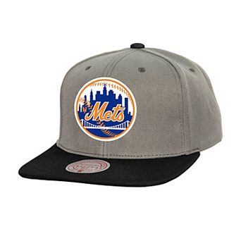 Men's Mitchell & Ness Gray New York Mets Cooperstown Collection Basic Flip Snapback Hat