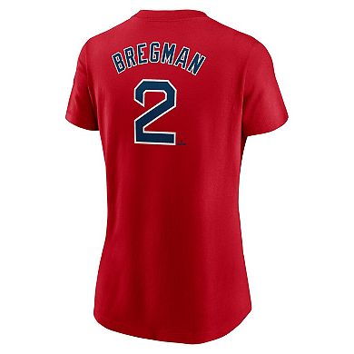Women's Nike Alex Bregman Red Boston Red Sox Fuse Name & Number T-Shirt
