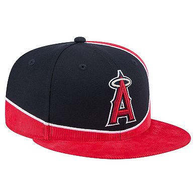 Men's New Era Red/Navy Los Angeles Angels Retro Split Corduroy Snapback Hat