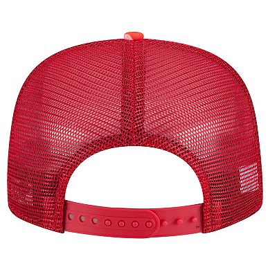 Men's New Era Red St. Louis Cardinals Adventure Pattern Golfer Trucker Snapback Hat