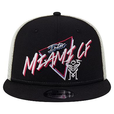 Men's New Era Black Inter Miami CF Neon 9FIFTY Snapback Hat