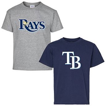Youth Soft as a Grape Navy/Gray Tampa Bay Rays Two-Pack T-Shirt Set
