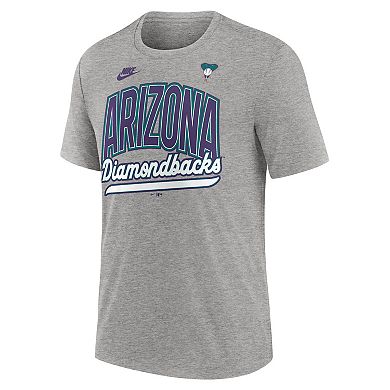 Men's Nike Heather Gray Arizona Diamondbacks Cooperstown Collection Retro Tri-Blend T-Shirt