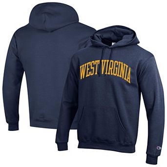 Men's Champion Navy West Virginia Mountaineers Basic Arch Fleece Pullover Hoodie