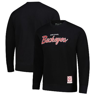 Men's Mitchell & Ness Black Ohio State Buckeyes Elite Script Pullover Sweatshirt