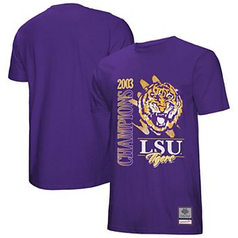 Men's Mitchell & Ness Purple LSU Tigers Retro Brush Mineral Wash T-Shirt