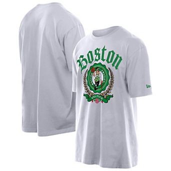 Men's New Era White Boston Celtics Throwback Prep Oversized T-Shirt