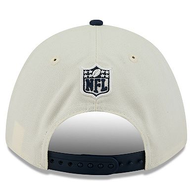 Men's New Era Cream/Navy Dallas Cowboys 2025 NFL Draft 9FORTY A-Frame M-Crown Adjustable Hat