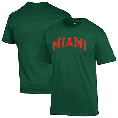 Men's Champion Green Miami Hurricanes Basic Arch T-Shirt