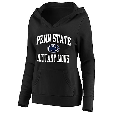 Women's Champion Black Penn State Nittany Lions Plus Size Heart & Soul Notch Neck Pullover