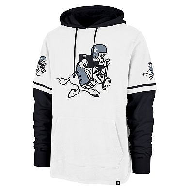 Men's '47 White/Black Dallas Cowboys Throwback Shortstop Pullover Hoodie