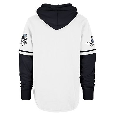 Men's '47 White/Black Dallas Cowboys Throwback Shortstop Pullover Hoodie