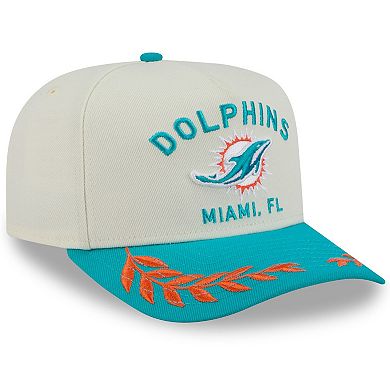 Men's New Era Cream/Aqua Miami Dolphins 2025 NFL Draft A-Frame 9FIFTY Snapback Hat