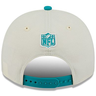 Men's New Era Cream/Aqua Miami Dolphins 2025 NFL Draft A-Frame 9FIFTY Snapback Hat