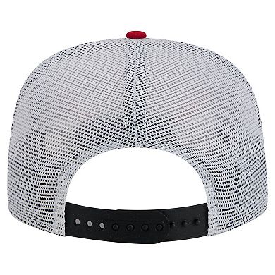 Men's New Era Black/Red Chicago Bulls Throwback Dye Golfer Snapback Hat