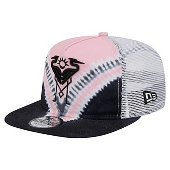 Men's New Era Black/Light Pink Inter Miami CF Tie-Dye Adjustable Golfer Hat