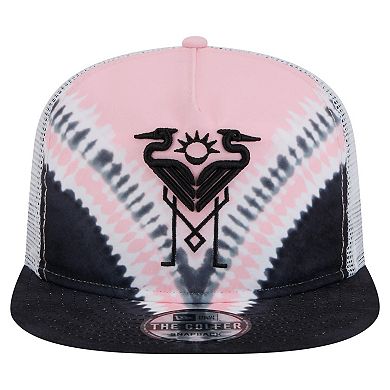 Men's New Era Black/Light Pink Inter Miami CF Tie-Dye Adjustable Golfer Hat