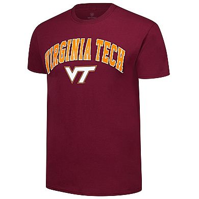 Men's Maroon Virginia Tech Hokies Basic Distressed Arch Mascot T-Shirt